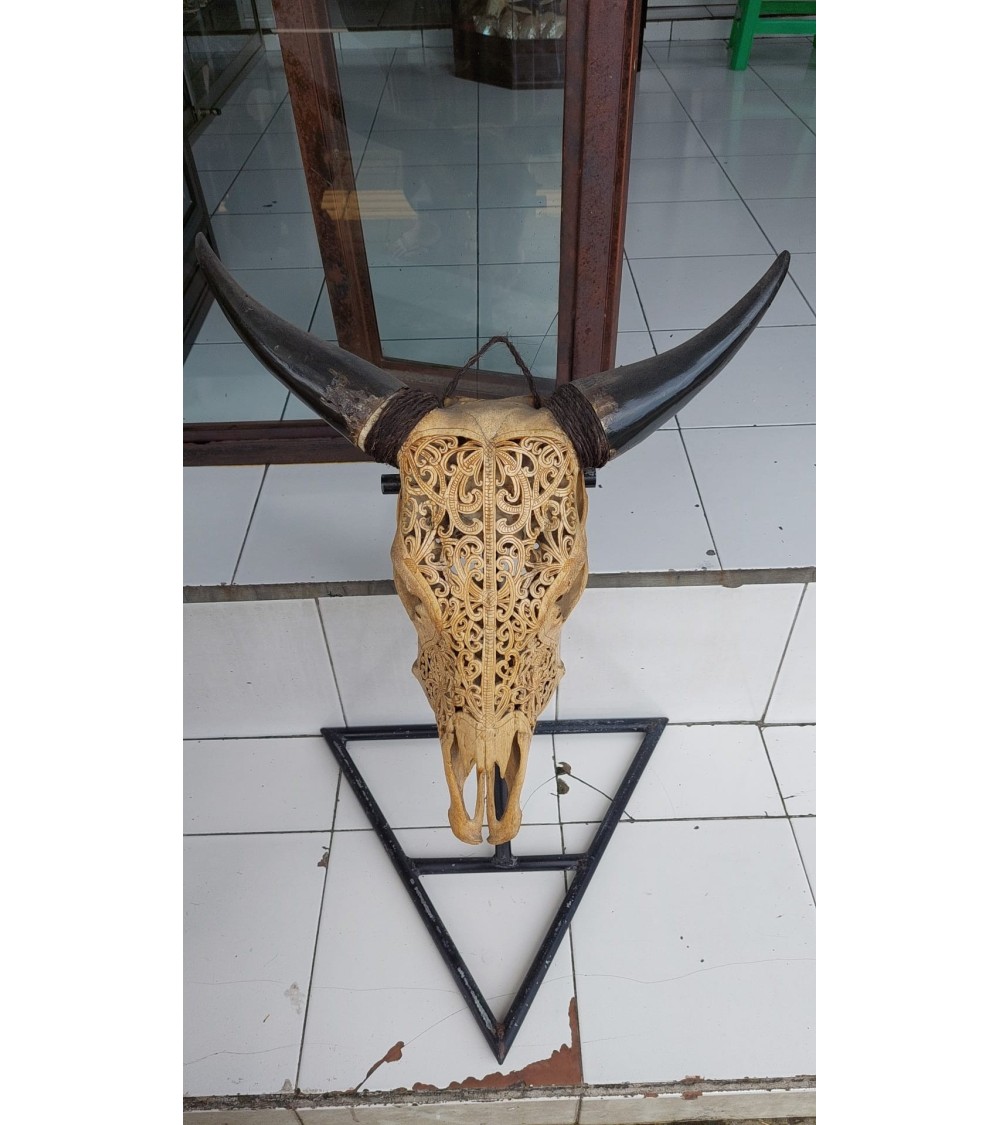 Carved Balinese skull of Bali banteng