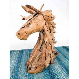 Horse Sculpture from reclaimed teak wood