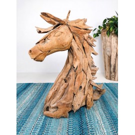 Horse Sculpture from reclaimed teak wood