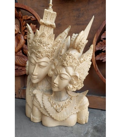 Rama and Sita - Balinese wood sculpture